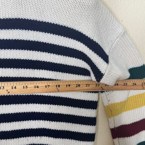 La Ligne Sweater Women's XS Wool Cashmere Striped Mock Neck Wool Oversized - Picture 7 of 10